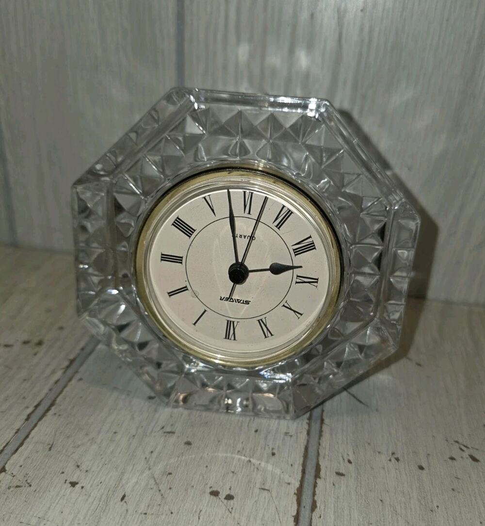 Vintage Staiger Quartz Clock West Germany Movement Crystal Lead Made in France
